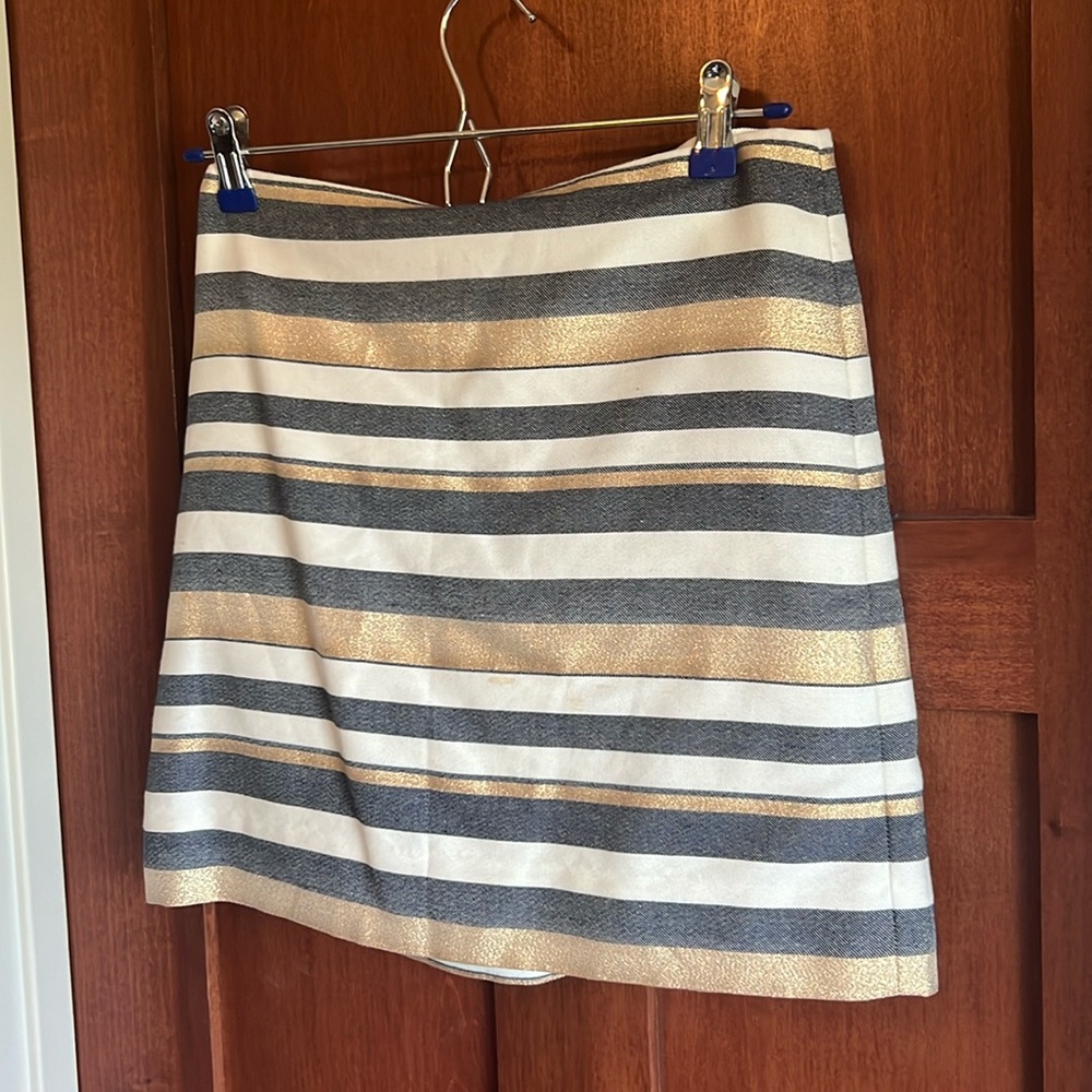 J Crew Striped Lined Mini Skirt
